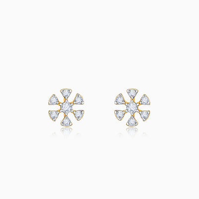 Gold Floret Diamond Studs