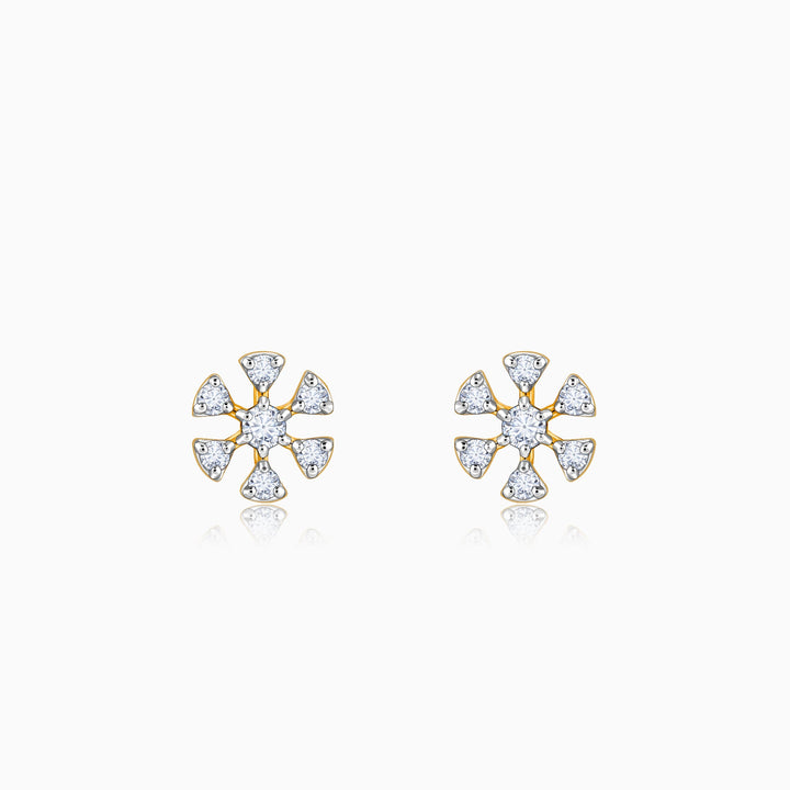 Gold Floret Diamond Studs