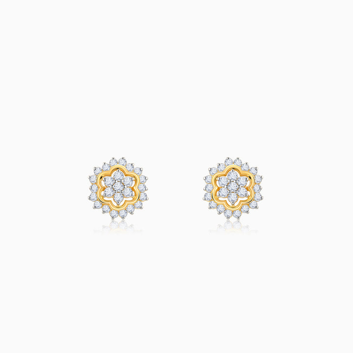 Gold Spring Diamond Studs