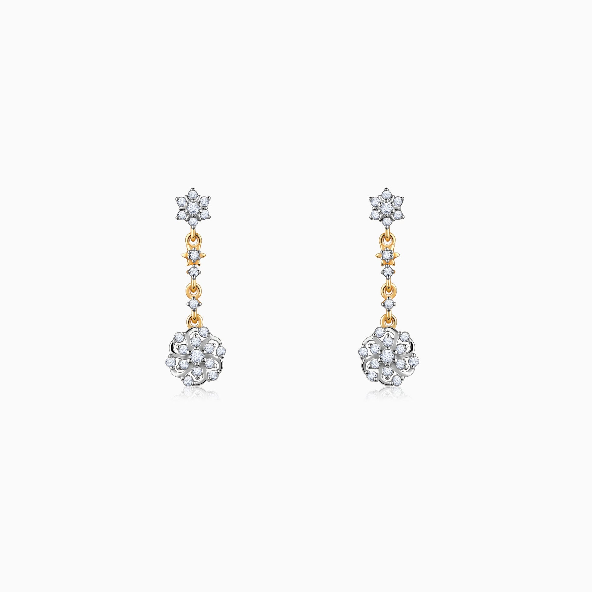 Gold Ageratum Diamond Earrings