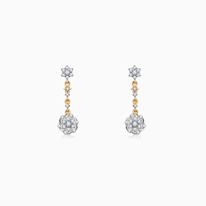 Gold Ageratum Diamond Earrings