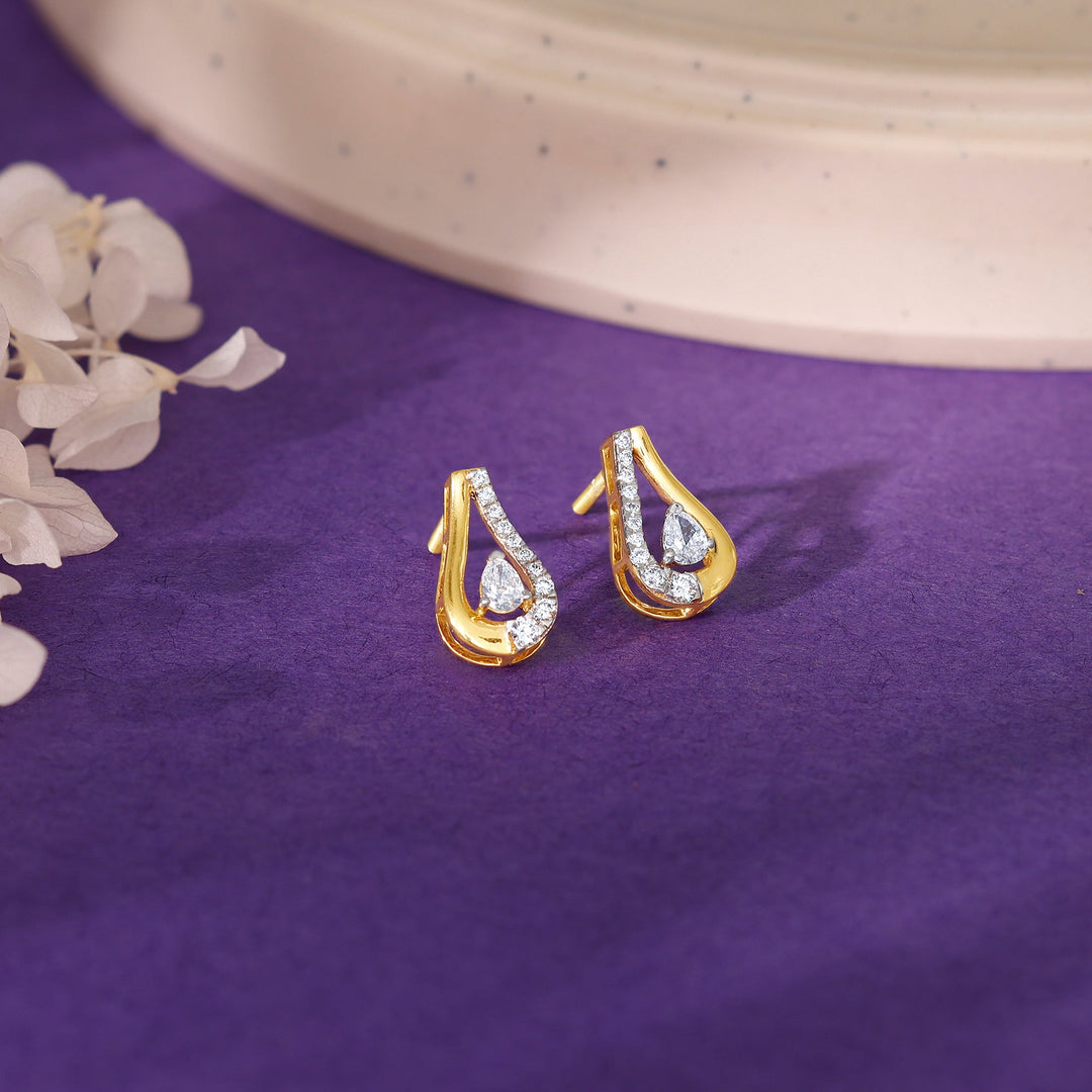 Gold Majestic Aura Diamond Earrings