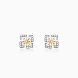 Gold Quadrado Diamond Earrings