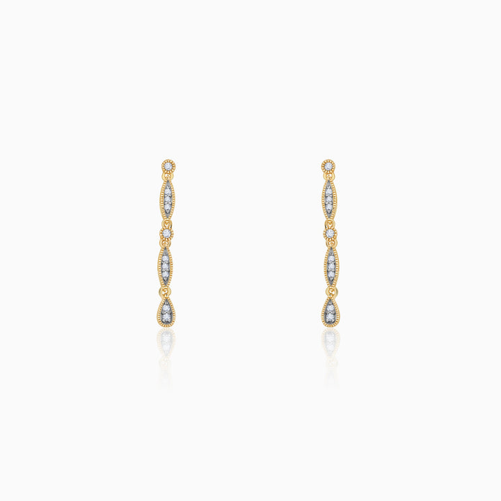 Gold Petal Promise Diamond Earrings