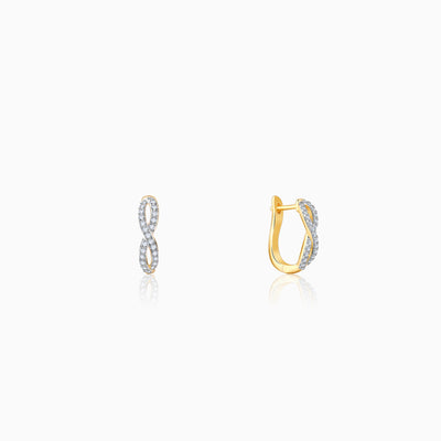 Gold Infinito J-Hoop Diamond Earrings