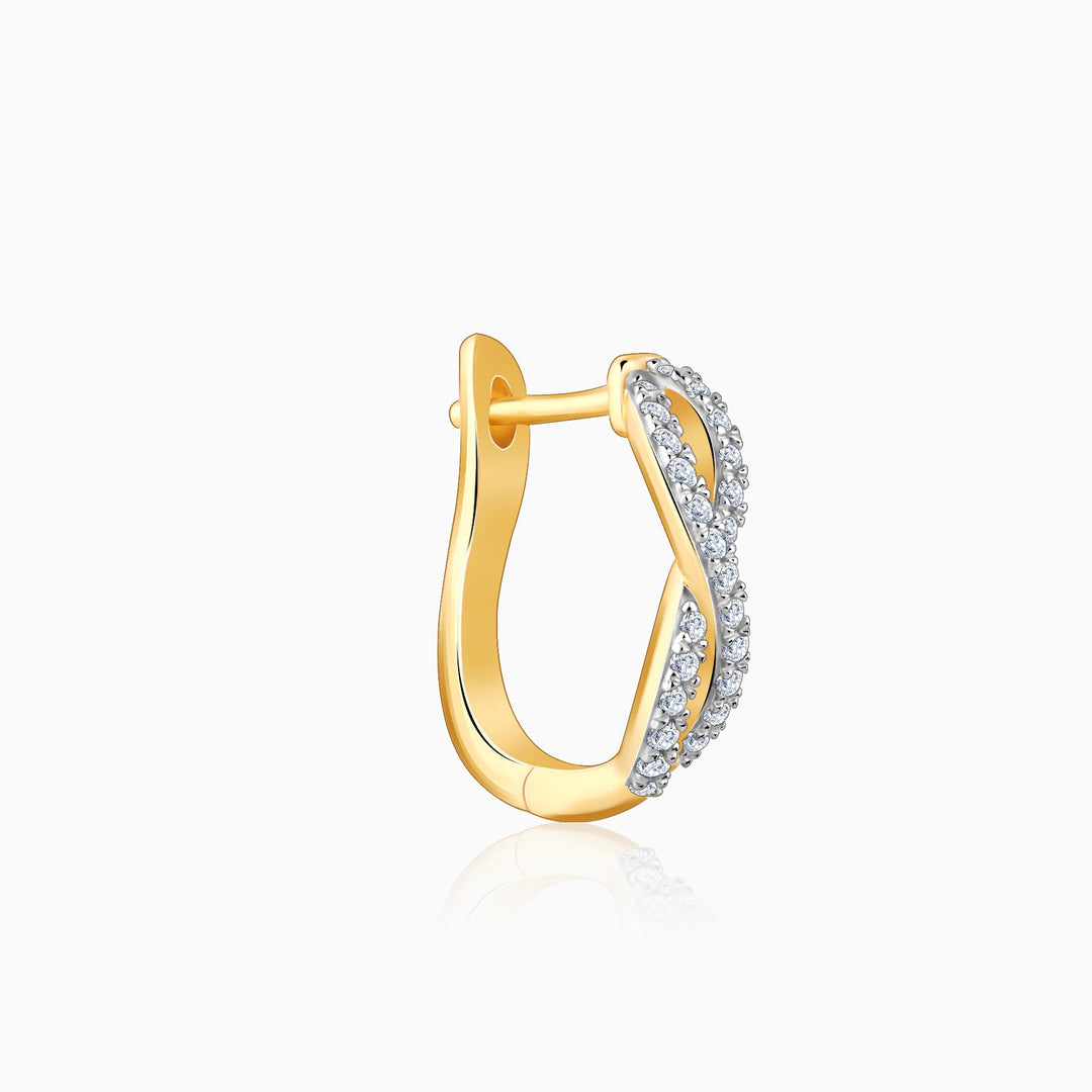 Gold Infinito J-Hoop Diamond Earrings