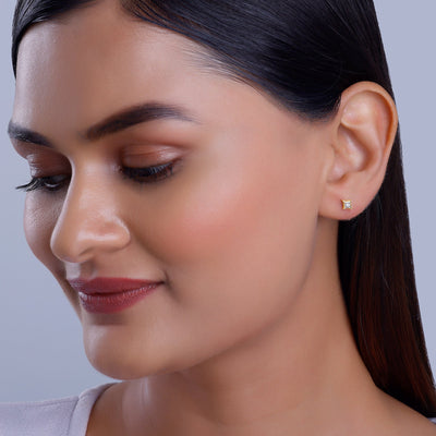 Gold Sparkle Diamond Earrings