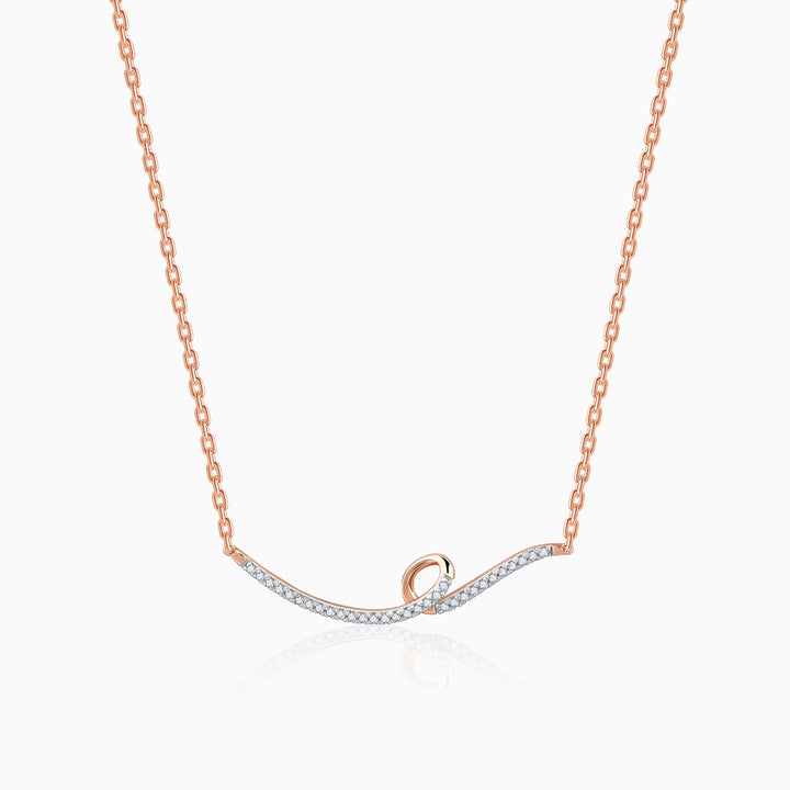 Rose Gold Swirl Diamond Necklace