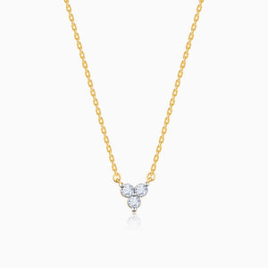 Gold Triple Circle Diamond Necklace