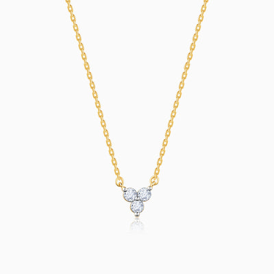 Gold Triple Circle Diamond Necklace
