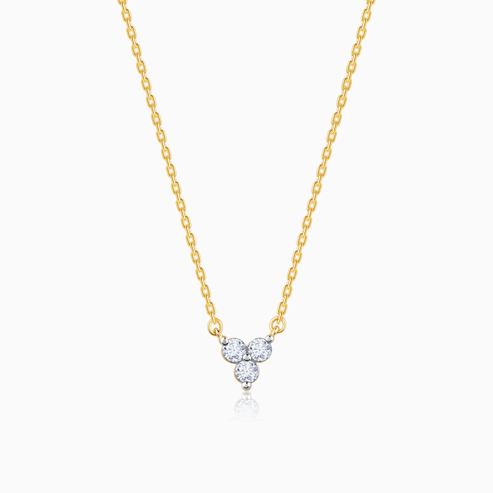 Gold Triple Circle Diamond Necklace