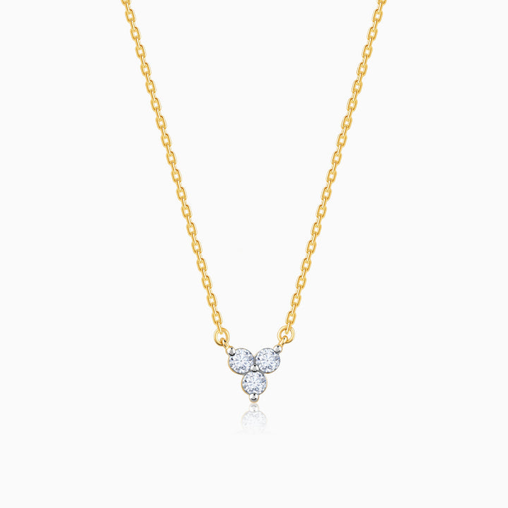 Gold Triple Circle Diamond Necklace