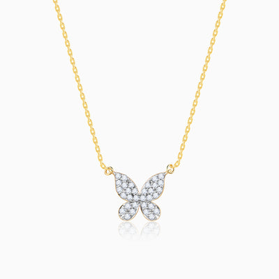 Gold Papillon Diamond Necklace