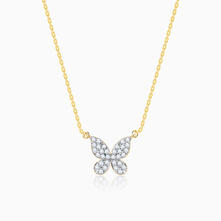 Gold Papillon Diamond Necklace