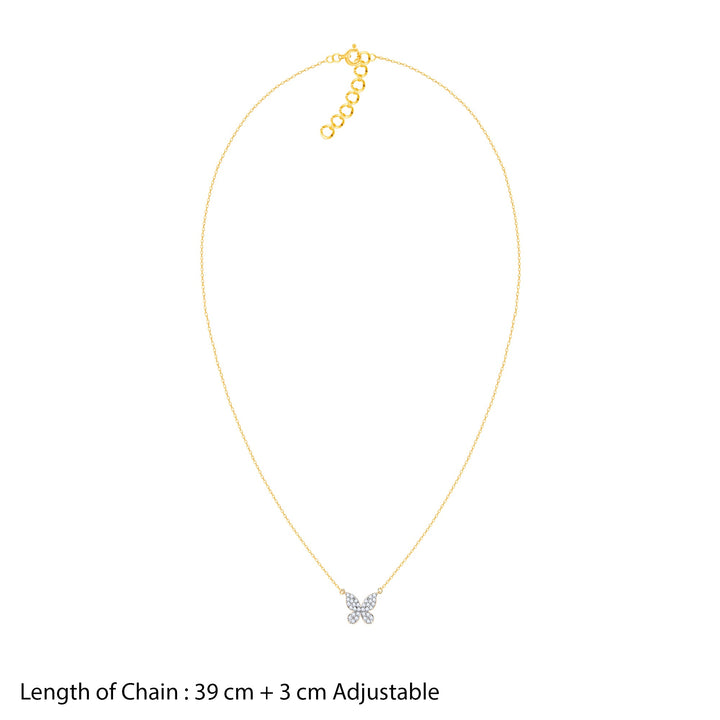 Gold Papillon Diamond Necklace