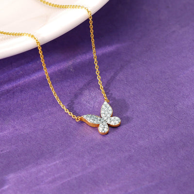 Gold Papillon Diamond Necklace