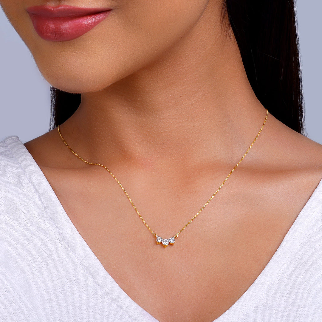 Gold Trilove Diamond Necklace