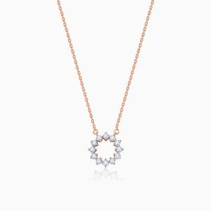 Rose Gold Aureole Diamond Necklace