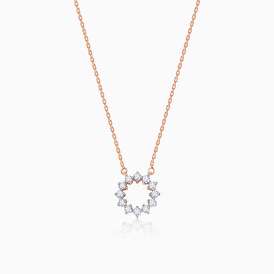 Rose Gold Aureole Diamond Necklace