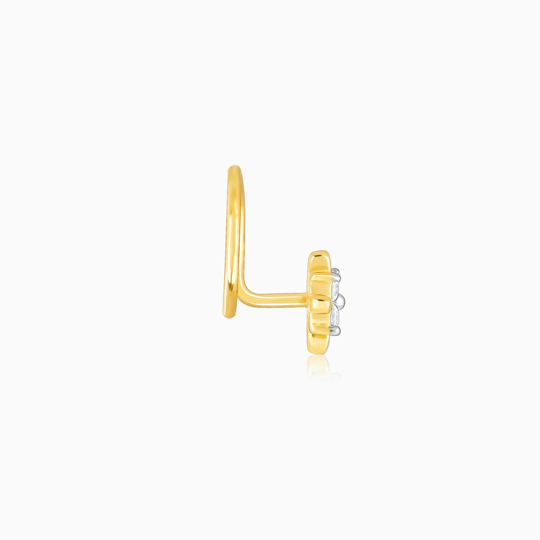 Gold Tender Bloom Diamond Nose Pin