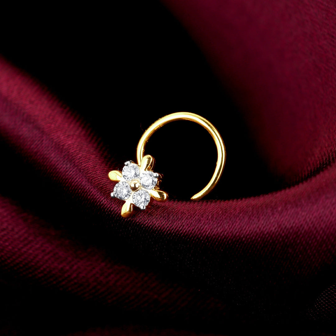 Gold Tender Bloom Diamond Nose Pin