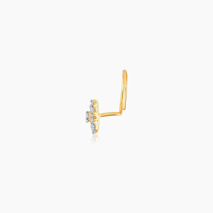 Gold Mystical Aura Diamond Nose Pin