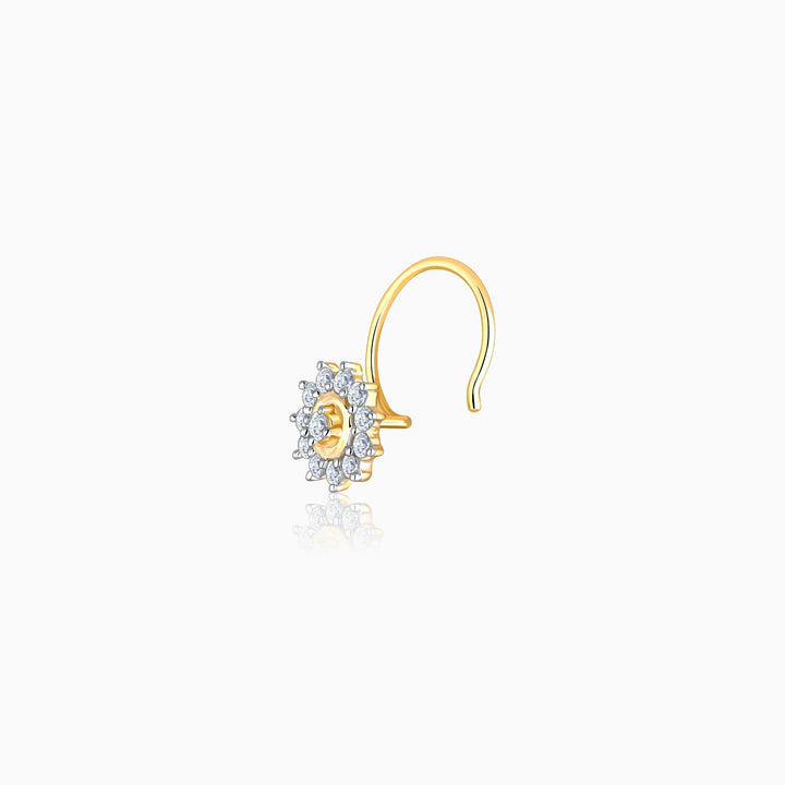 Gold Mystical Aura Diamond Nose Pin