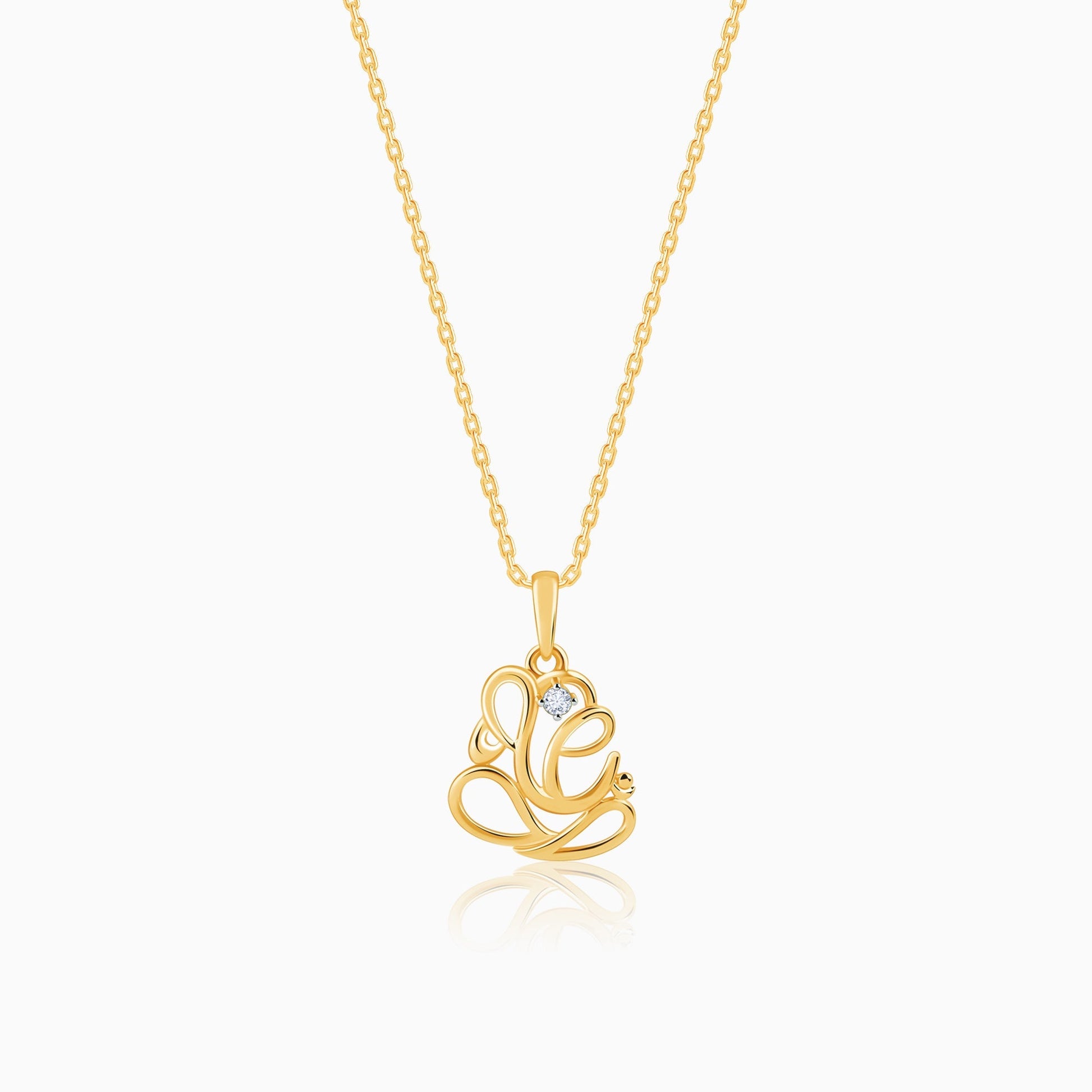 Gold Ganesha Diamond Pendant