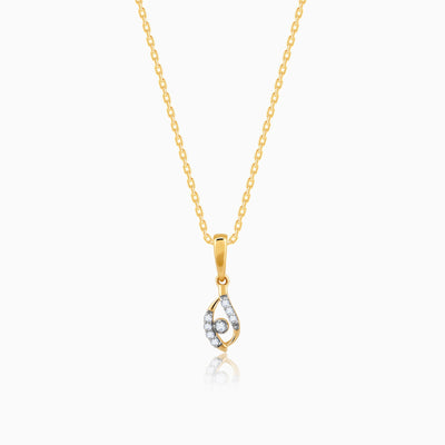 Gold Captivating Droplet Diamond Pendant