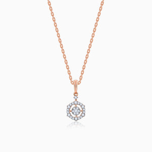 Rose Gold Sparkling Floral Diamond Pendant