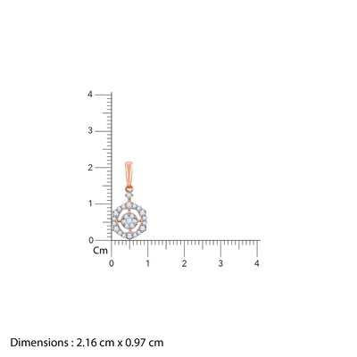 Rose Gold Sparkling Floral Diamond Pendant