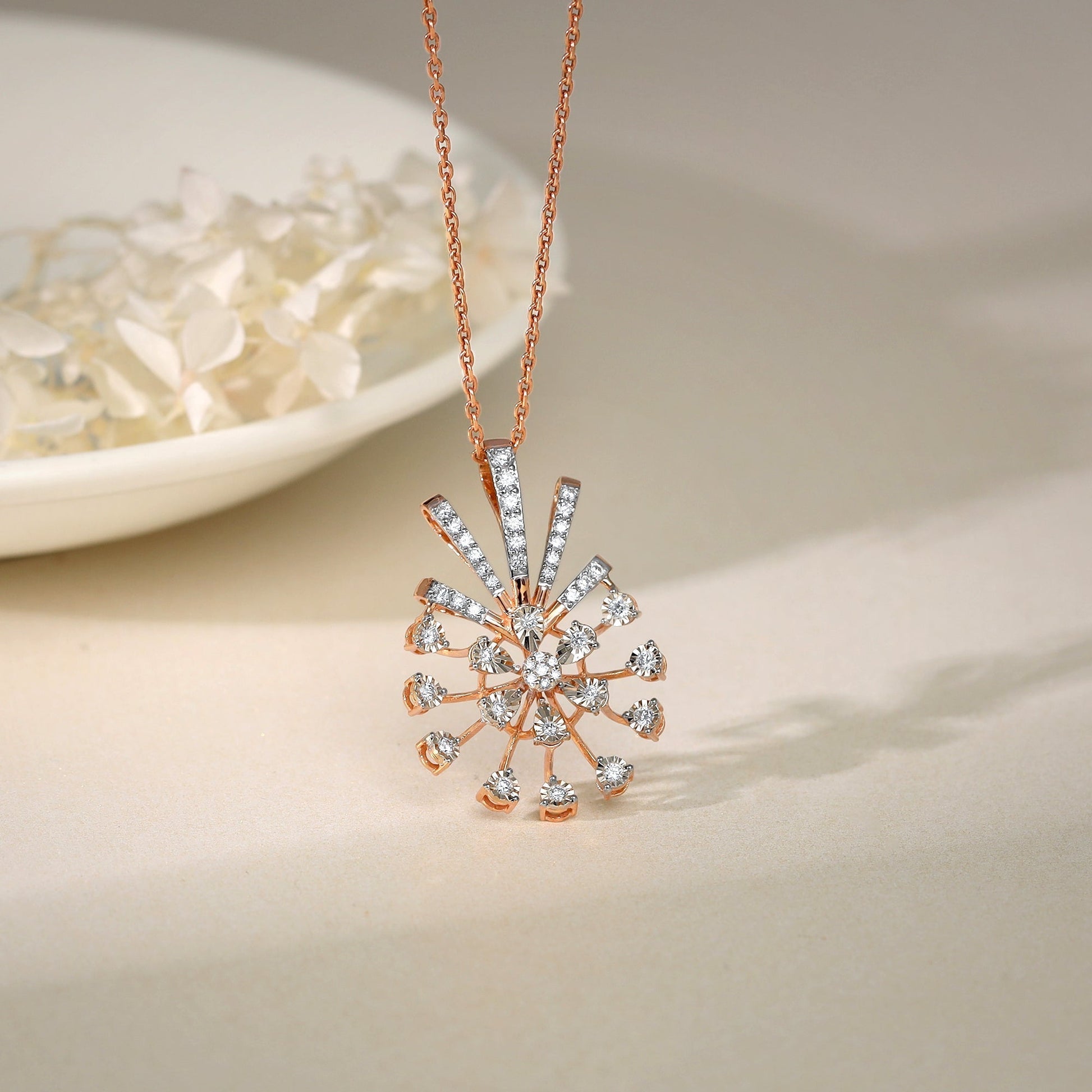 Rose Gold Sinhaparni Diamond Pendant
