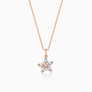 Rose Gold Geranium Diamond Pendant