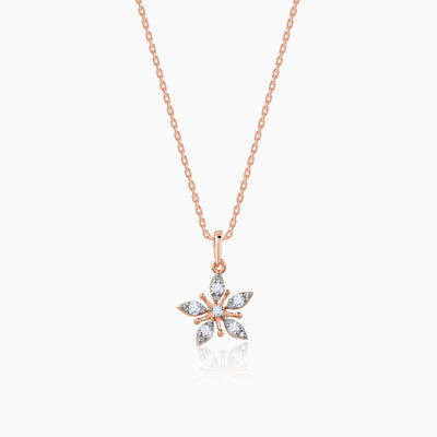 Rose Gold Geranium Diamond Pendant