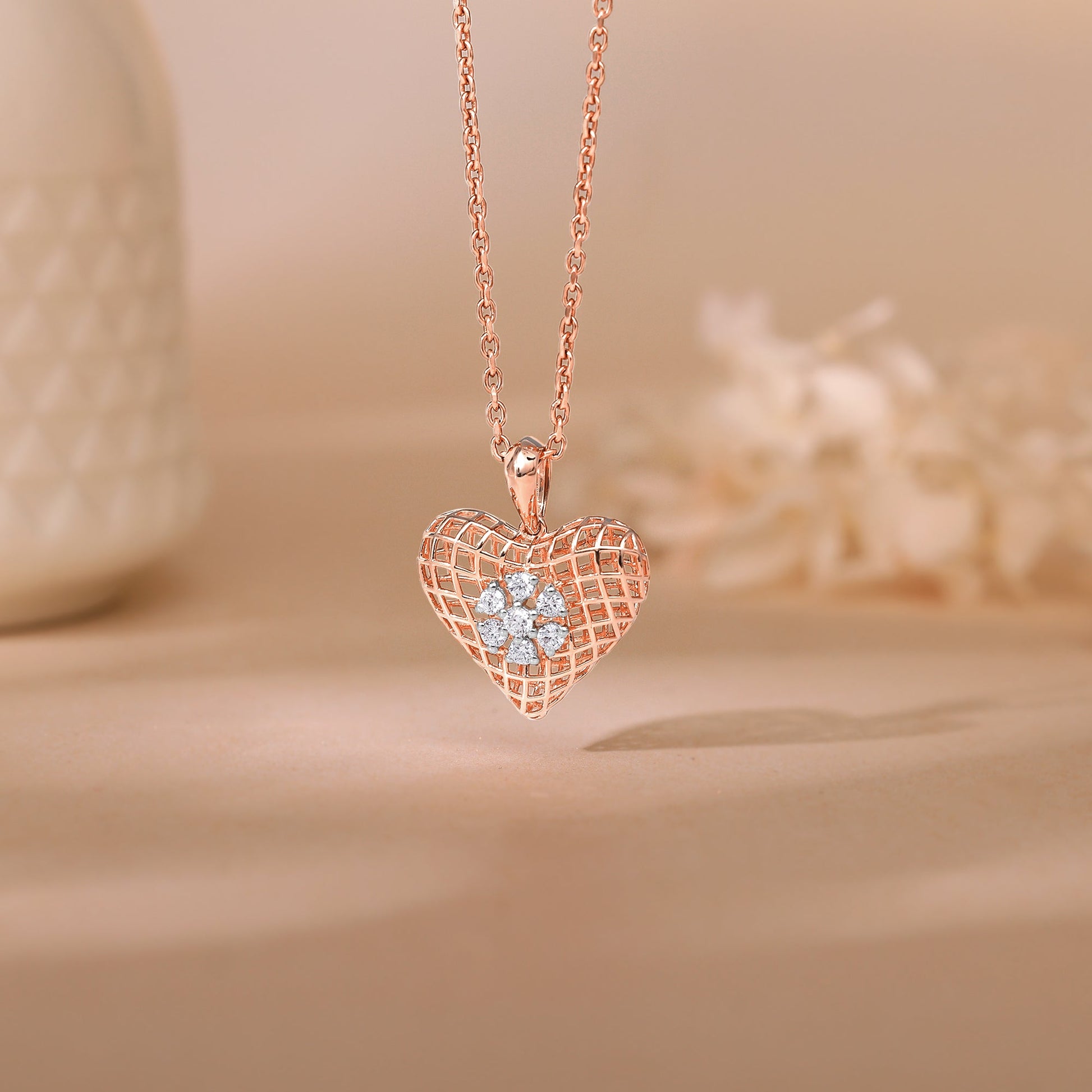Rose Gold Cardinal Diamond Pendant