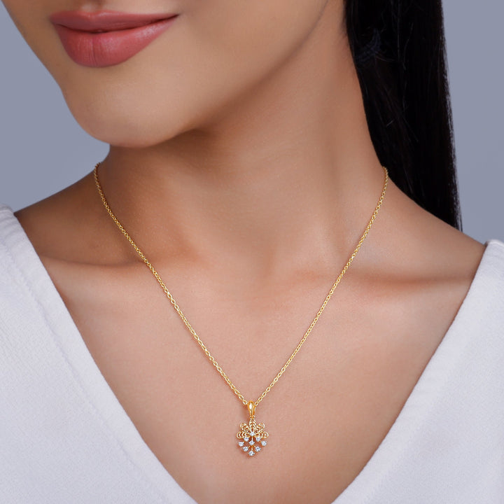 Gold Marigold Diamond Pendant