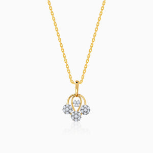 Gold Graceful Lotus Diamond Pendant
