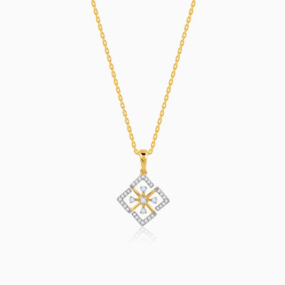 Gold Losange Diamond Pendant