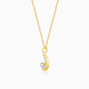 Gold Crescent-To-Full-Moon Foldable Diamond Pendant