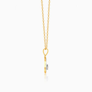 Gold Crescent-To-Full-Moon Foldable Diamond Pendant