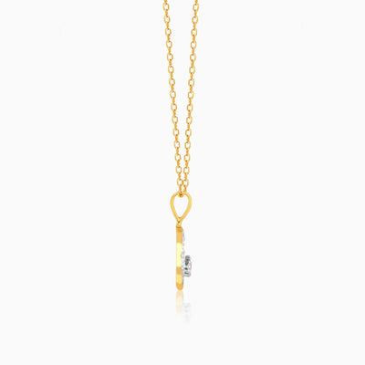 Gold Crescent-To-Full-Moon Foldable Diamond Pendant