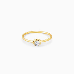 Gold Heartfelt Solitaire Diamond Ring