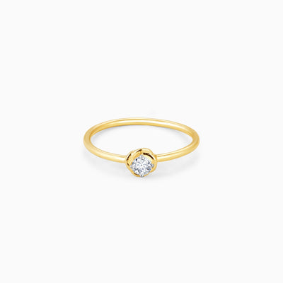 Gold Heartfelt Solitaire Diamond Ring