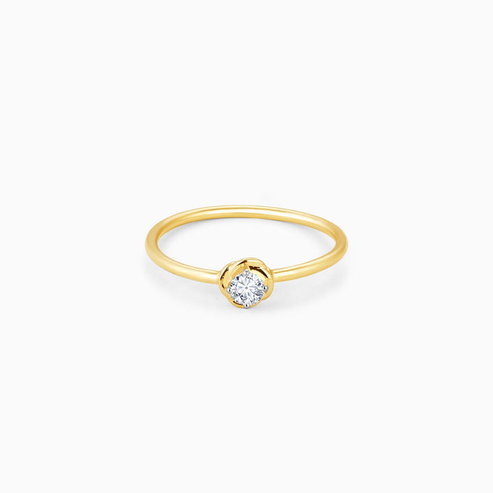 Gold Heartfelt Solitaire Diamond Ring