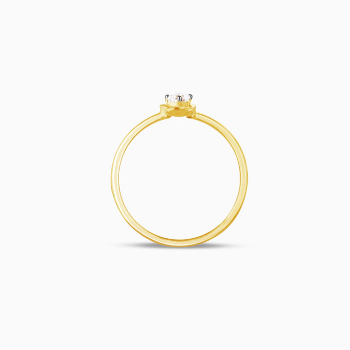 Gold Heartfelt Solitaire Diamond Ring