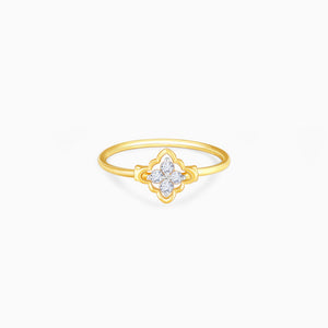 Gold Intricate Flower Diamond Ring