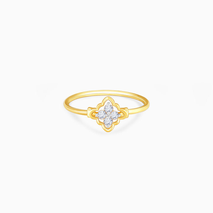 Gold Intricate Flower Diamond Ring