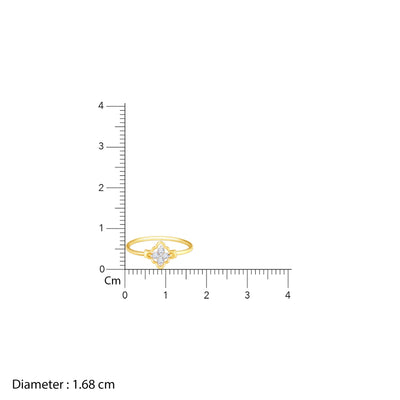 Gold Intricate Flower Diamond Ring