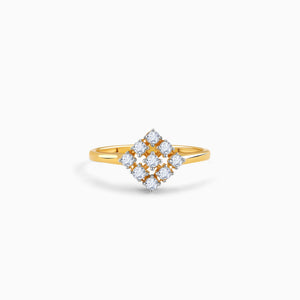 Gold Vierkant Diamond Ring