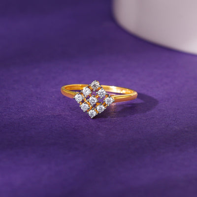 Gold Vierkant Diamond Ring